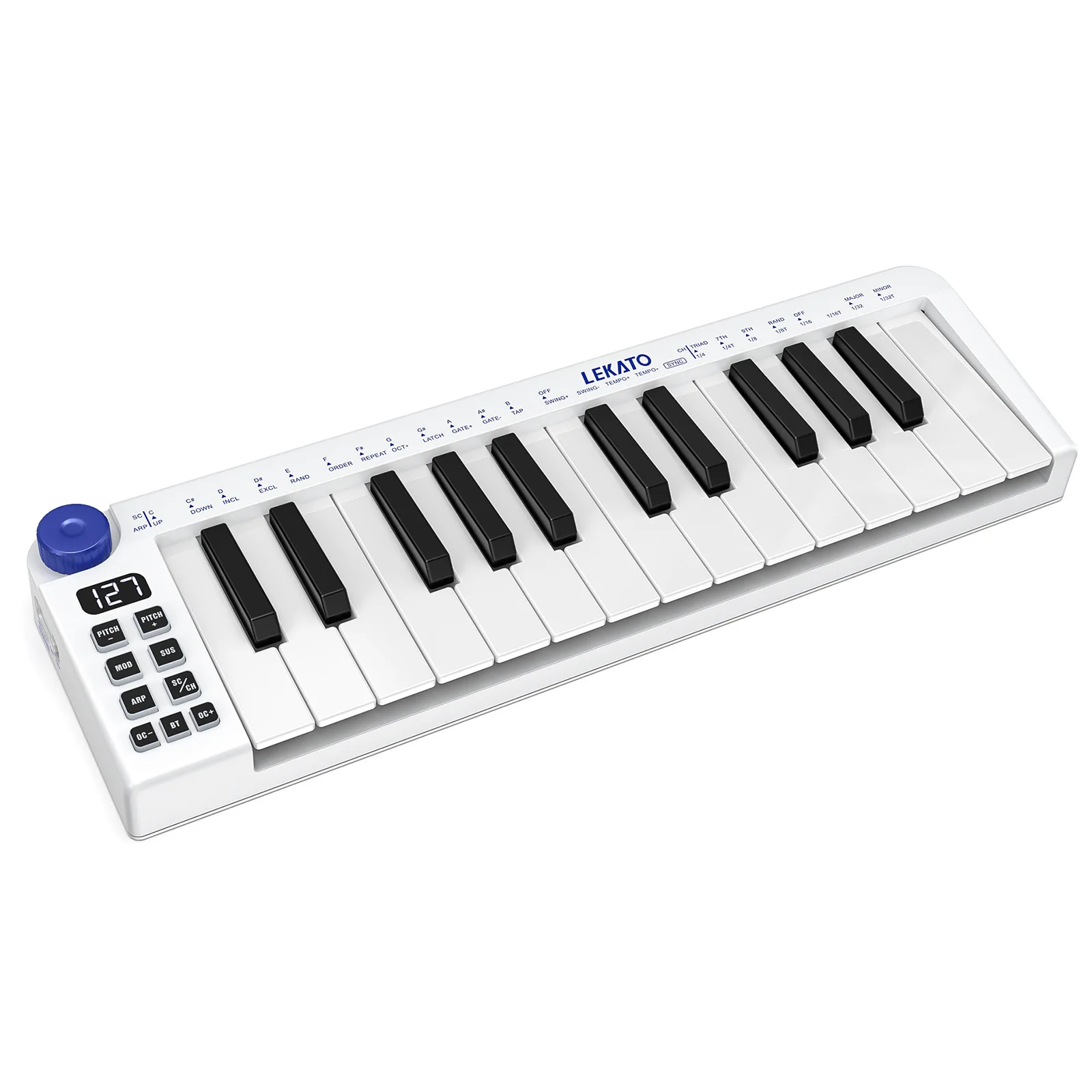 Travel-Ready Midi Controller 25Key Bt Keyboard W/ Precision Knob - Fits In Backpack for On-The-Go Music Production (Ipad/android