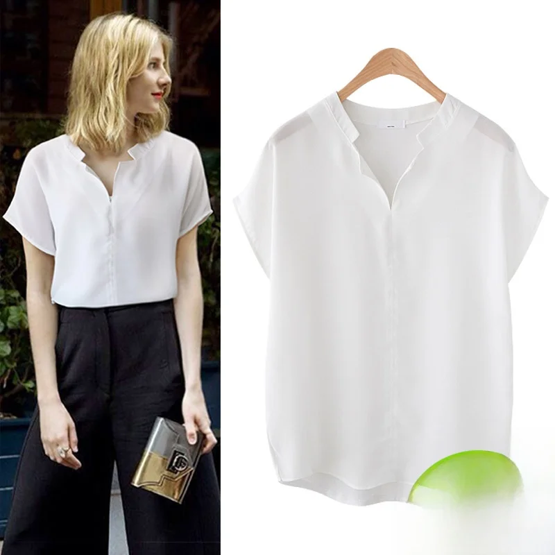 

Loose Women's ort Sve T-irt 207 Summer Faion Versatile White irt Ladies' Top Polyester Material Comfortable Fit