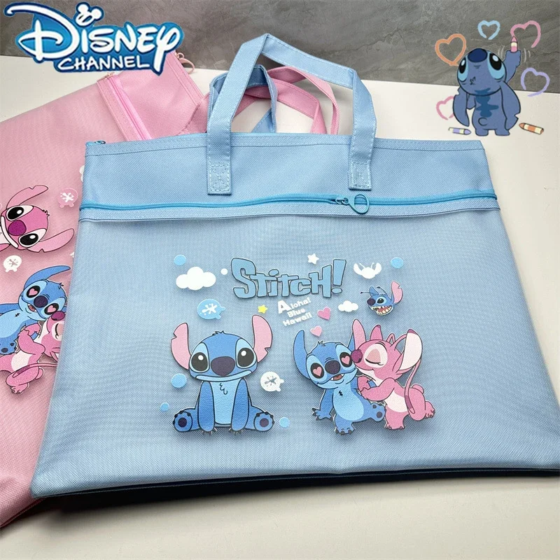 Stitch File Pocket Cute Storage Bag Cartoon Disney Data and Exam Paper Storage Bag Children\'s File Bag School Supplies