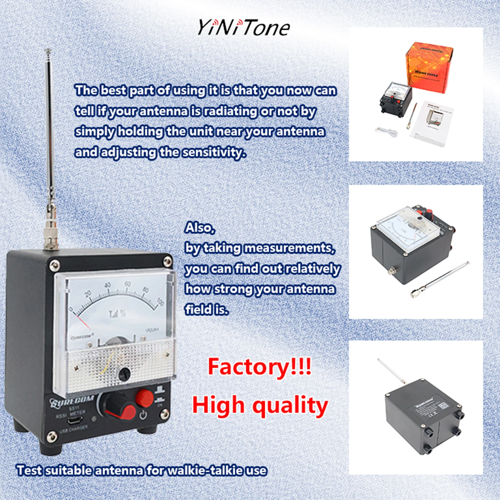 Field Strength Power Tester Surecom SS11 High Sensitivity Instrument HAM Radio Accessory Antenna 100KHz-3000MHz RSSI Meter