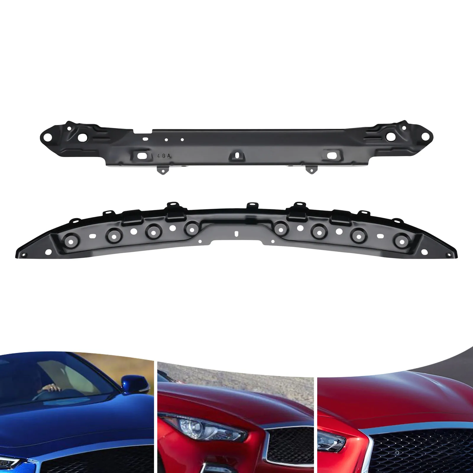 Front Upper Radiator Support Panel Right Tie Bar FOR Infiniti Q50 2014-2023 Q60 2017-2023 Spray-paint Iron Car Accessories