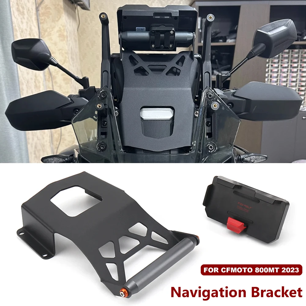 New 2023 Motorcycle For CFMOTO 800 MT 800MT 800mt Windshield Stand Holder Phone Mobile Phone GPS Navigation Plate Bracket 22mm