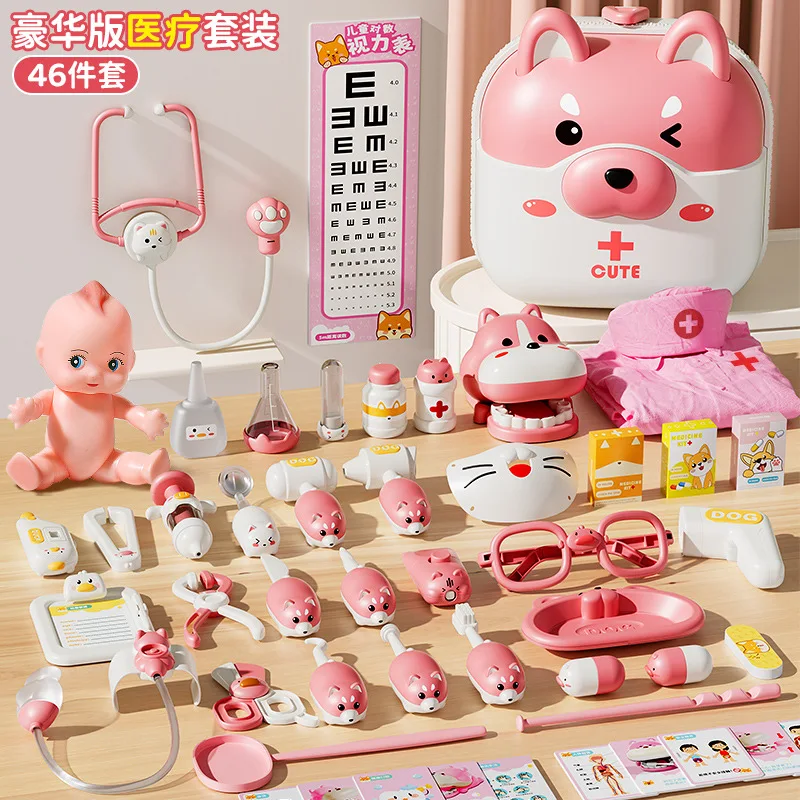 ชุดของเล่นบทบาทสมมติคุณหมอเด็ก ชุดของเล่นพยาบาลจำลอง อุปกรณ์เสริมคุณหมอสำหรับเด็ก ของเล่นบทบาทสมมติที่บ้าน ชุดของเล่นคุณหมอ ของขวัญสำหรับเด็กชายและเด็กหญิง
