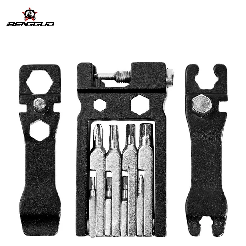

20-in-1 Bicycle Multitool Portable Bike Repair Tool Kit with Chain Breaker Allen Wrench Screwdriver Spoke Wrench for Road MTB