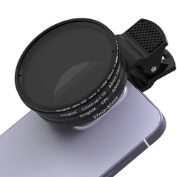 KnPackage X-Objectif de caméra universel pour téléphone portable, filtre ND variable étoile CPL, tous les smartphones, 37mm, 40.5mm, 52mm