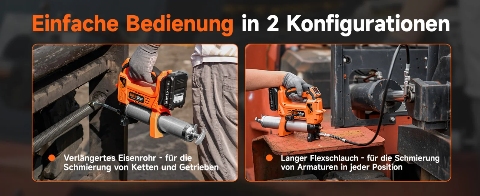 Taskstar 10000PSI Elektrisches Fettpressen-Set, verbesserte Fettpresse 4,6 oz/min für Traktoren, LKWs, für Makita 18V Akku. – Detail 6
