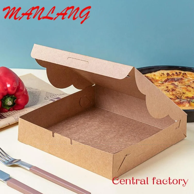 Pizza Folding Box Embalagem De Alimentos, embalagem De Pizza Ondulada, impressão De Logotipo Personalizado, por atacado