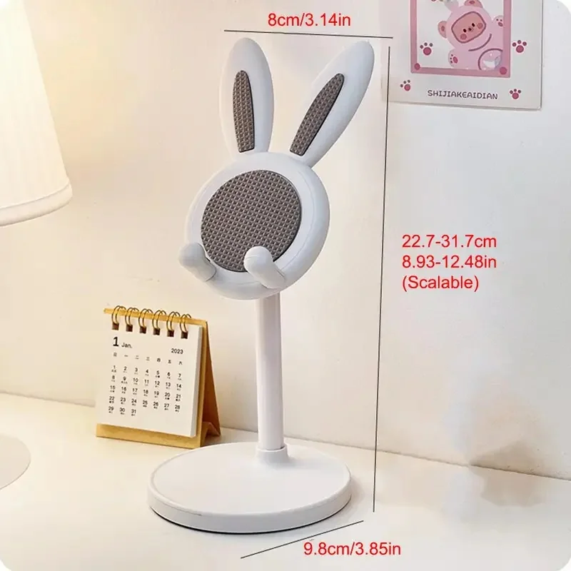 1/2/3/4Pcs Cute Rabbit Desktop Phone Stand Adjustable Liftable Lazy Bracket For Selfie Video Watching view 3