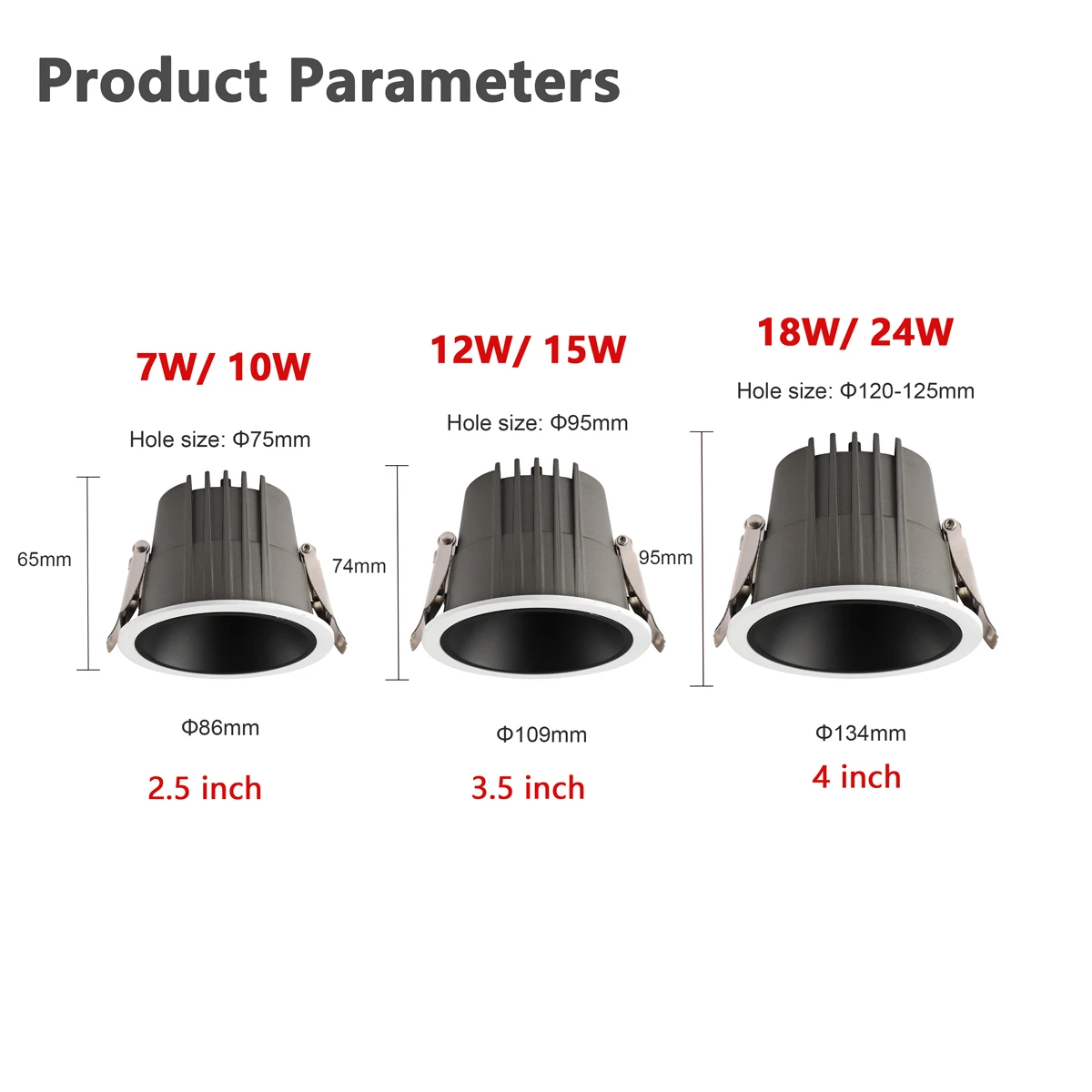 Imagem -04 - Impermeável Embutida Led Teto Spot Light Anti-glare Honeycomb Downlight Cozinha Banheiro Preto e Branco 110v 220v Ip65