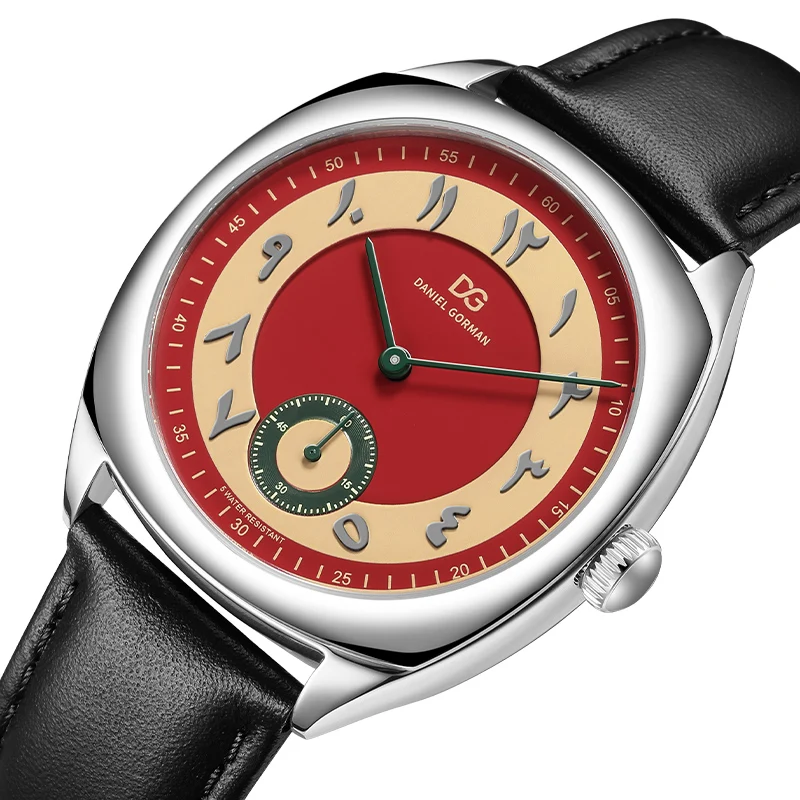 DANIEL GORMAN Jam Tangan Pasangan Mewah Kuarsa Merek Terbaik Kulit Fashion Mewah Perak Putih Jam Tangan Pasangan Pria dan Wanita Hadiah