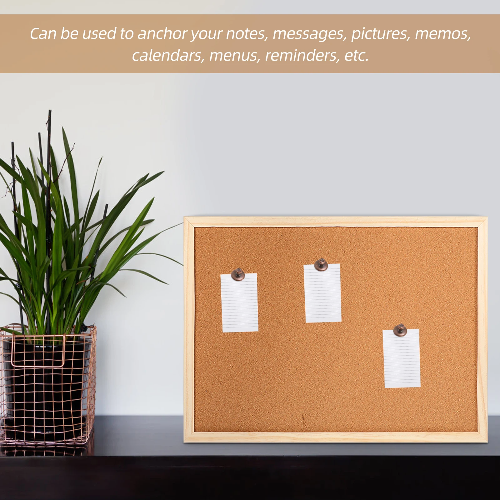 1Set Soft Cork Board Lightweight Wood Bulletin Board for Office Home Wall Display Notice Memo Reminder Photo Message