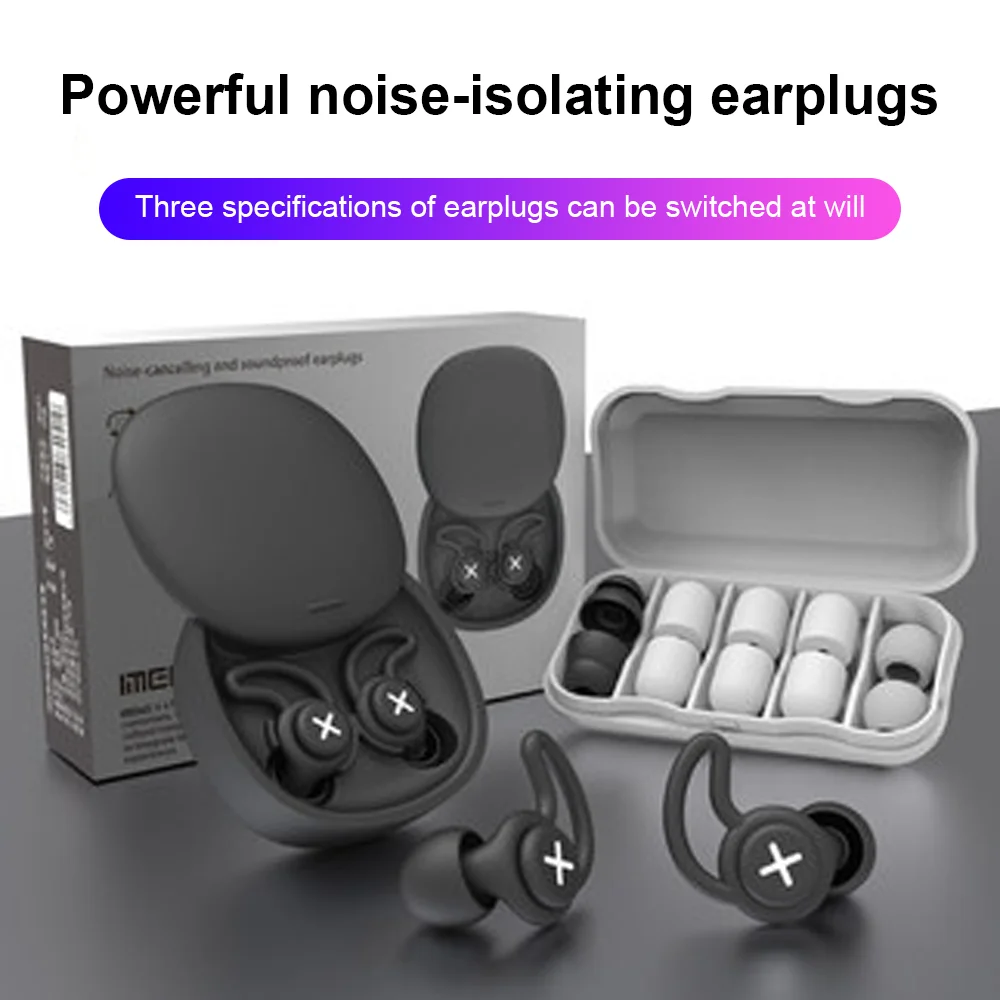 Sleep Noise Earplug Kit Reduction Silicone Black Soundproof Ear Plug Canceling Protect Tapones Memory Foam Earplugs