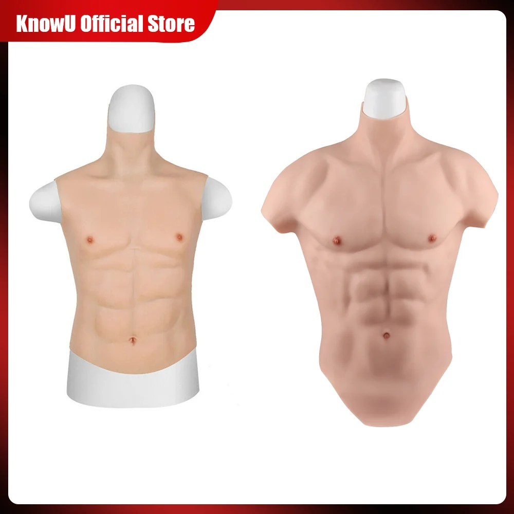 KnowU Muscle Suit Silicone Fake Chest Male Muscle for Cosplay Cross-dressing realistic Hunk silicone muscles