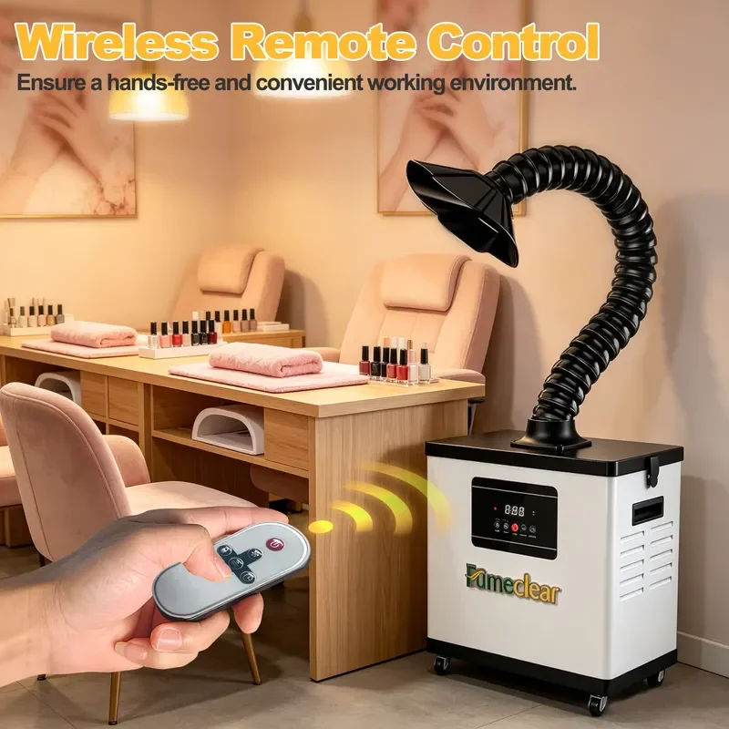 Professional Nail Dust Collector Vacuum Cleaner with HEPA Filter Strong Suction Low Noise Manicure Table Extractor for Salon