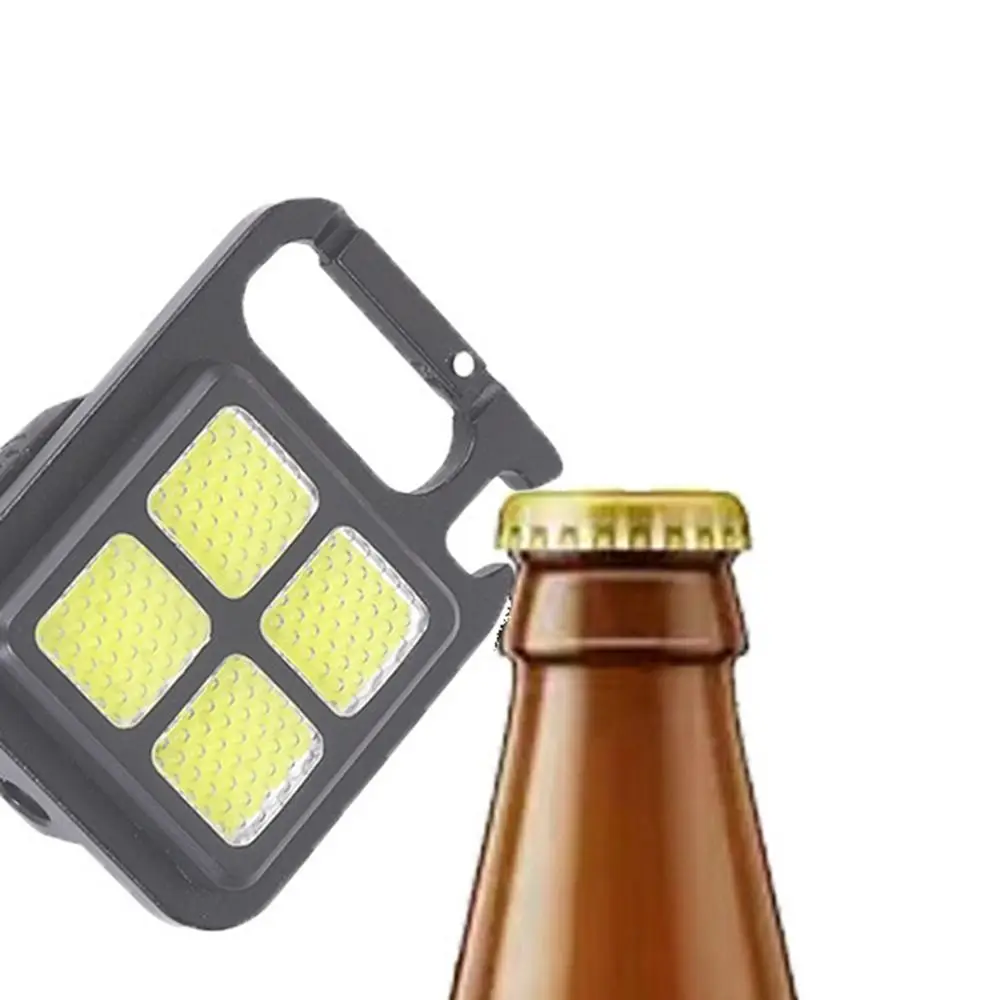 2 Pcs torcia a Led piccola ad alta luminosità impermeabile ricarica USB lampada da campeggio pieghevole multifunzionale portachiavi luce esterna