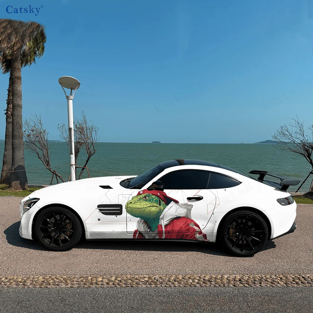 Hip Hop Lizard Man Cool Car Vinyl Wraps Decal Self-adhesive PVC Sticker Suitable for Trucks SUV Decoration Auto Accessories Gift