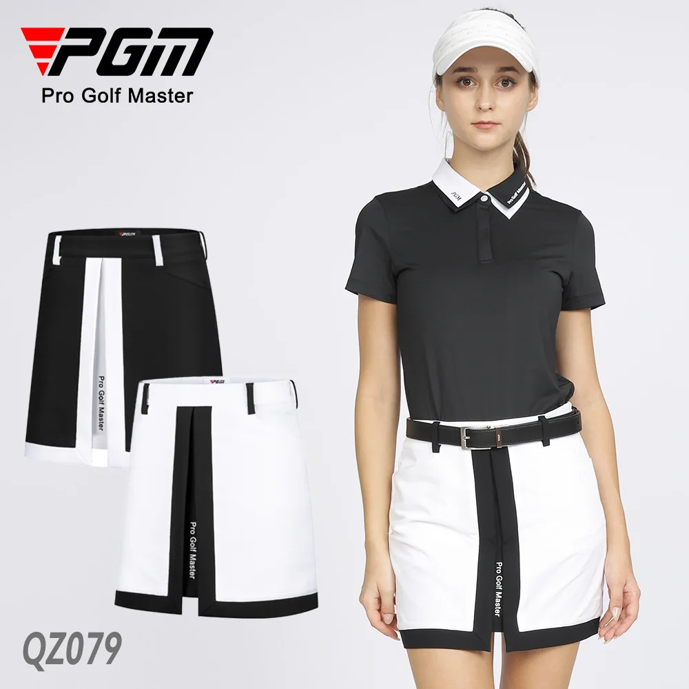 PGM Women Golf Skirt Girls Sports Fashion Slit Skirt with Anti-Smear Lining Golf Wear for Woman XS-XL QZ079