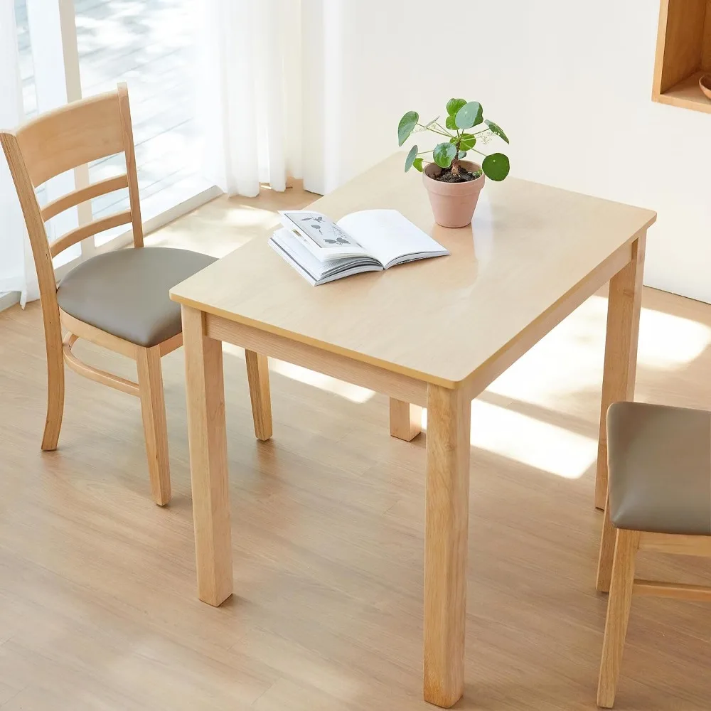 Cabin 33.5" Wooden Dining Table/Small Rectangular Modern Farmhouse Solid Wood Kitchen Table Desk