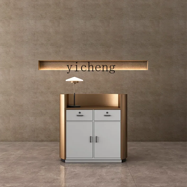 TWR Light Luxury Commercial Stainless Steel Bar Cabinet Clothing Store Cafe Cashier Counter with Storage