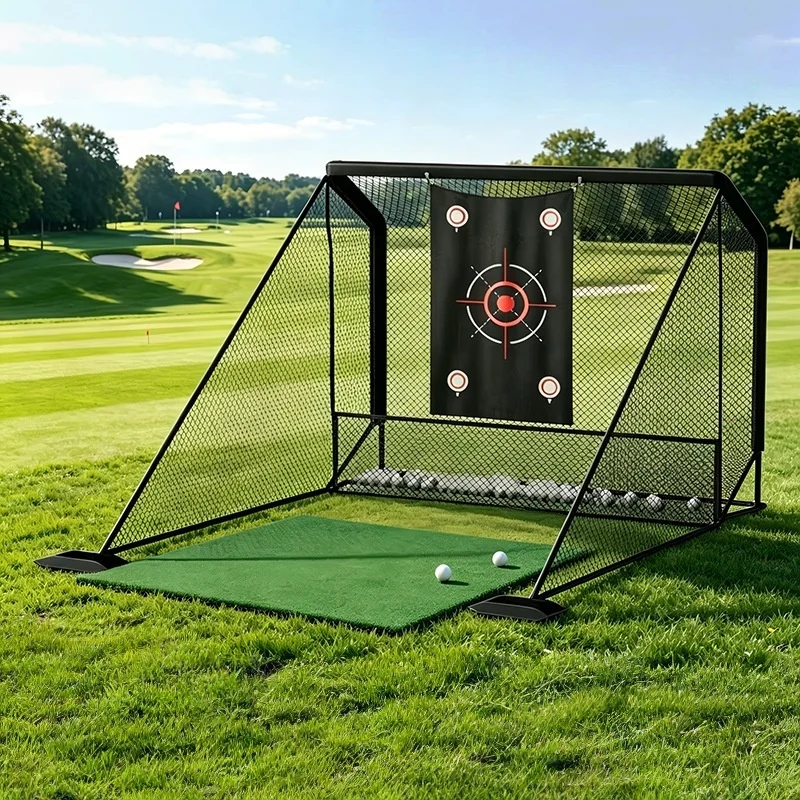 Golf training net with target cloth, side net, golf simulation practice net, indoor and outdoor hitting training net