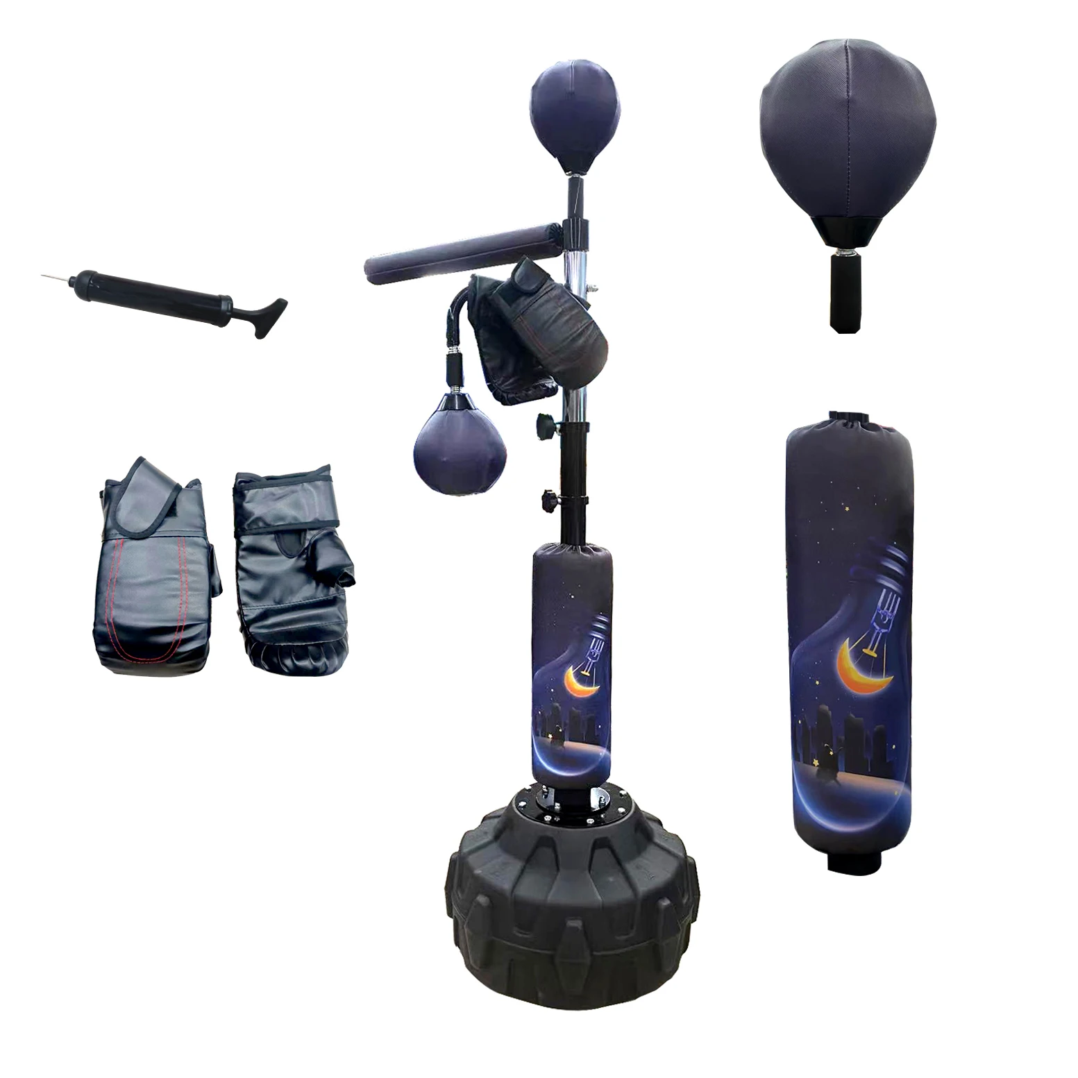 

Freestanding Boxing Punching Bag Speed Ball & Sandbag Workout Stand Set