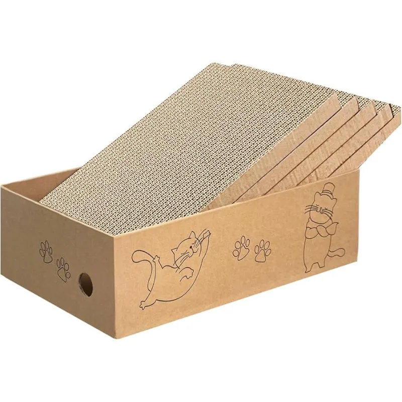 

AGYM Cat Scratcher, 5 Packs in 1 Cardboard Box Cat Scratching Pad for Indoor Cats and Kitten, Cat Scratch Pad to Protect Furnitu