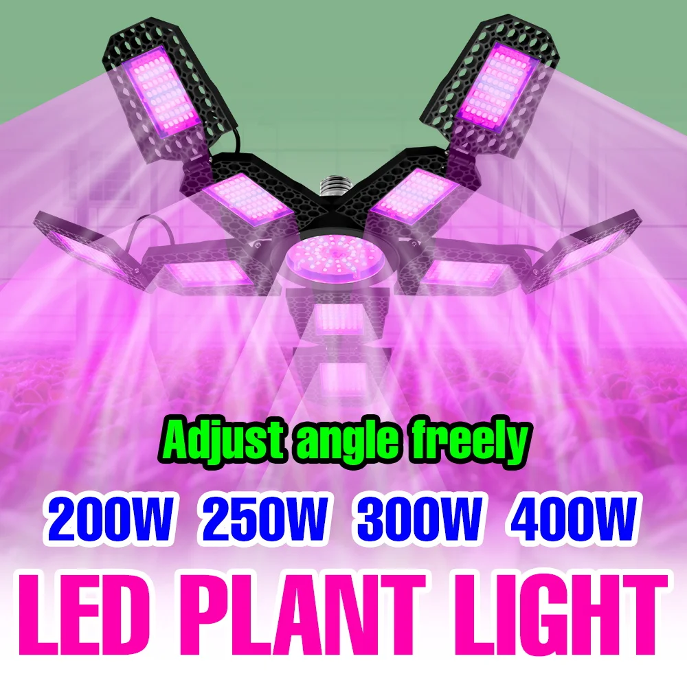 400W LED E27/E26 Growth Lamp Full Spectrum Hydroponics Plant Light Indoor Greenhouse Flower Vegetables Cultivation Fill Lighting