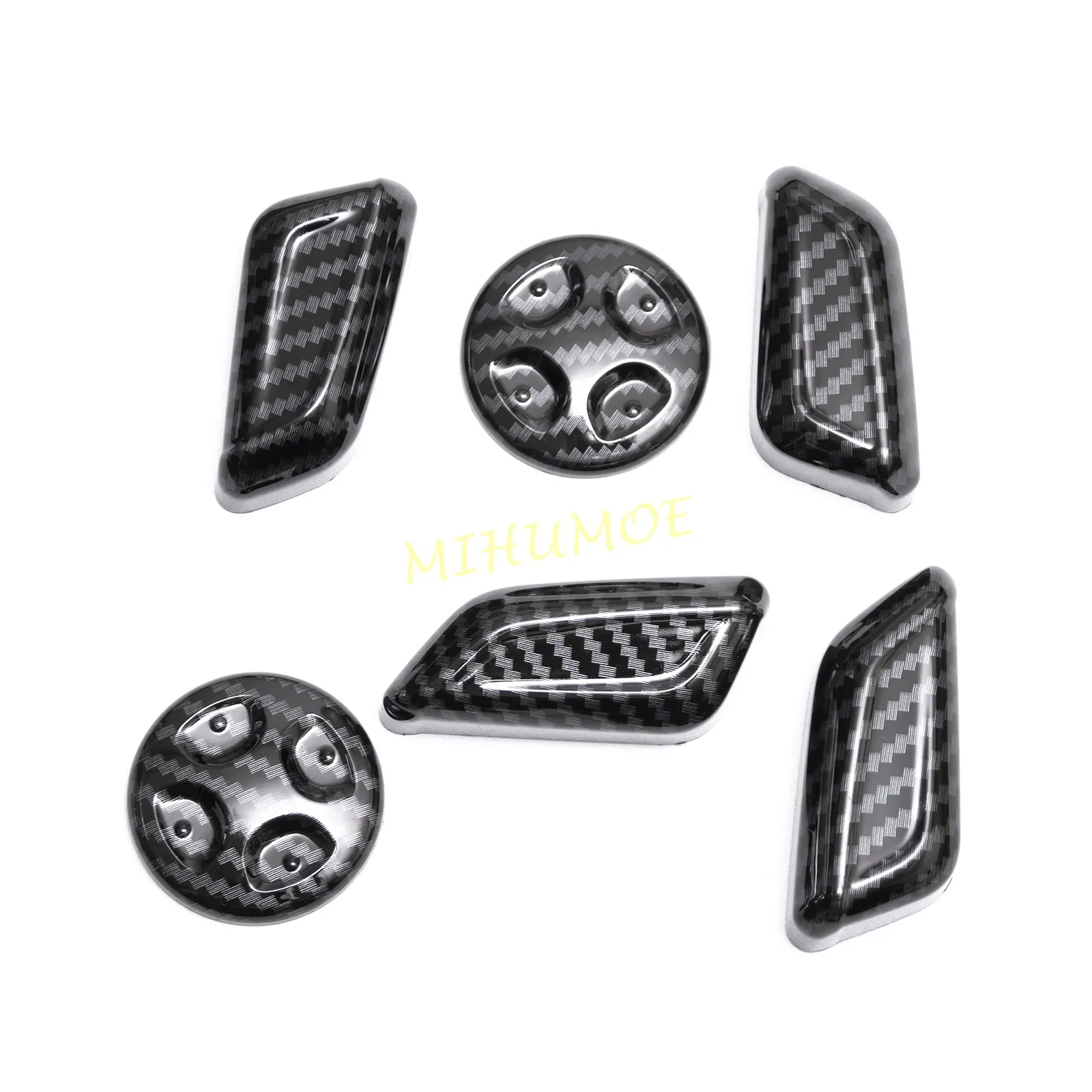 Carbon Fiber Car Interior Front Power Seats Adjustment Switch Cover Trims For 2017-2024 Audi Q5 FY SQ5 Sportback Accessories