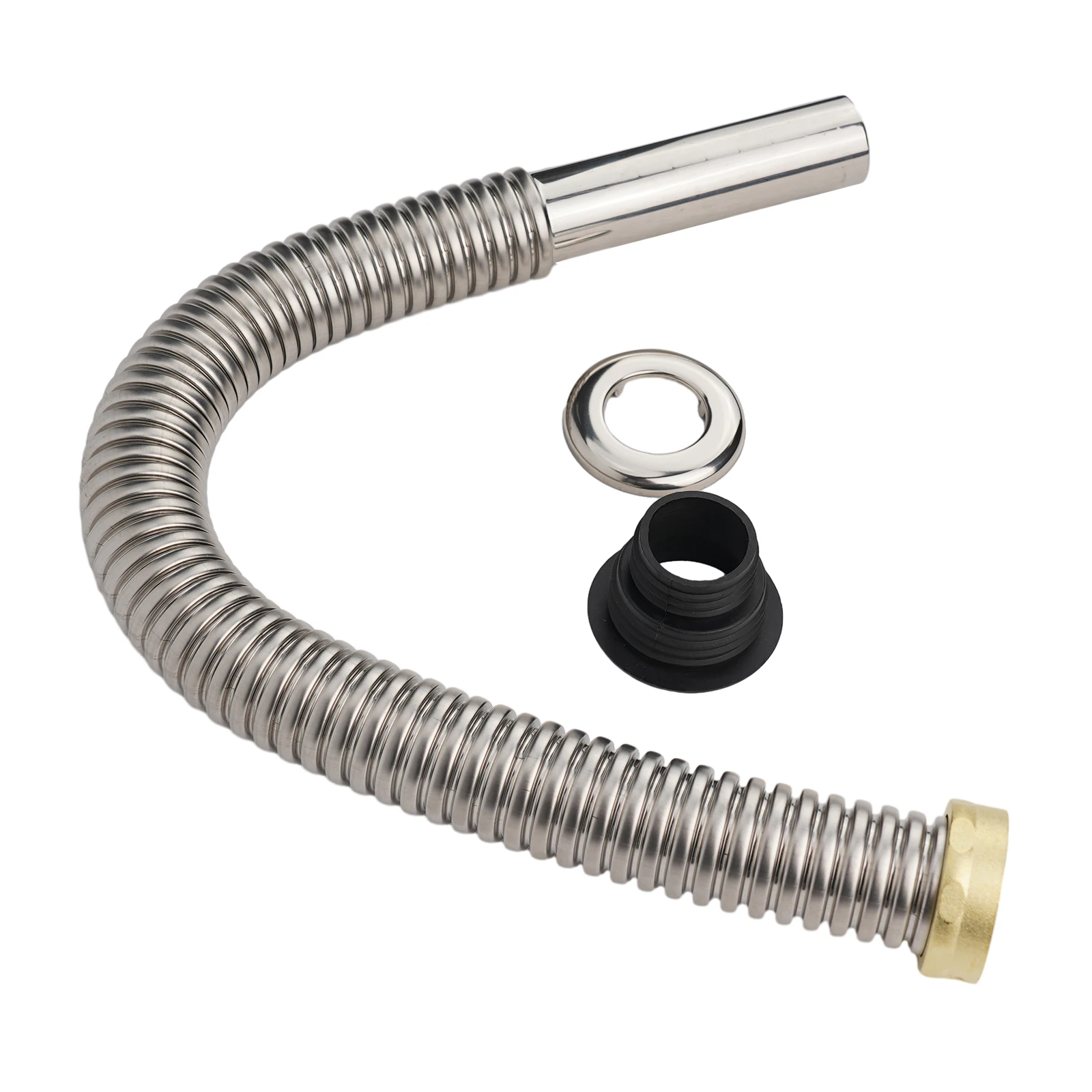 Achieve the Perfect Sink Connection Stainless Steel Sink Siphon Waste Drain Hose Flexible Pipe 40/60cm Length Silver