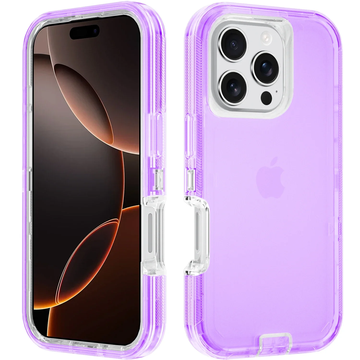 투명 수달 아머 박스 충격 방지 디펜더 폰 케이스 (아이폰 17, 16 Pro Max, 13, 14, 15, 12 Plus 호환) 3in1 PC+TPU 하드 커버