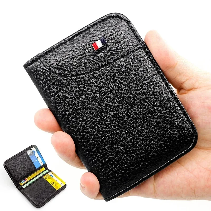 Herren-Geldbörse aus PU-Leder mit RFID-Blockierung, ultradünn, Mini-Kreditkartenetui, tragbar, diebstahlsicher, für den täglichen Gebrauch, Business und Reisen