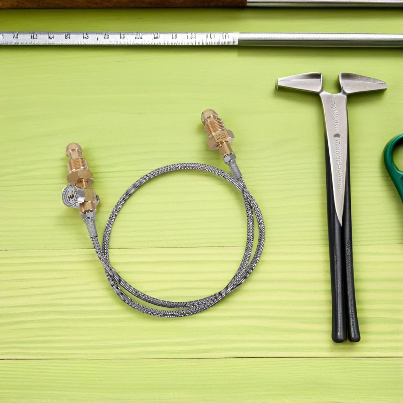 Argon Bottle Conversion Hose G 5/8 Inch Pressure Gauge Line Flexible Cylinder Adapter For Welding Equipment Gas Transfer