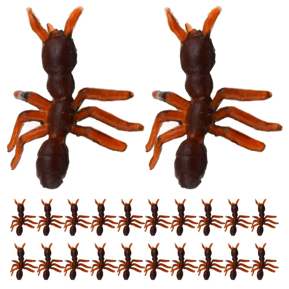 

50Pcs Simulation Plastic Ants Realistic Halloween Decor for Home Garden Party Festival Scene Layout Decoration Prank