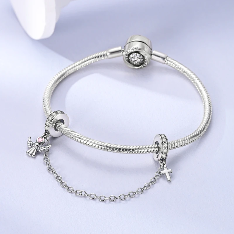 925 Sterling Silver Guarding The Charms Security Chain Of Love Fit 3mm Original Bracelet DIY Women Fashion Birthday Jewelry Gift 3