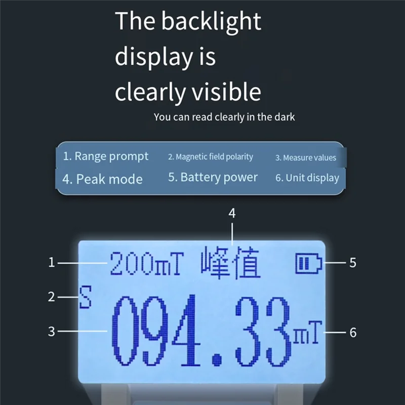 

ABRE-For 0-2500Mt Digital Tesla Meter Permanent Magnet Gauss Magnetic Flux Surface Field Test