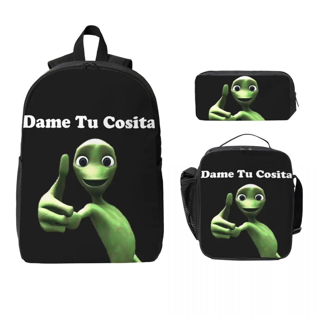 Mochila Dame Tu Cosita (blanca), mochila para estudiantes, niños y niñas, mochila escolar, bolsos de hombro para ordenador portátil, bolsa de almuerzo con aislamiento de 3ps, estuche para lápices