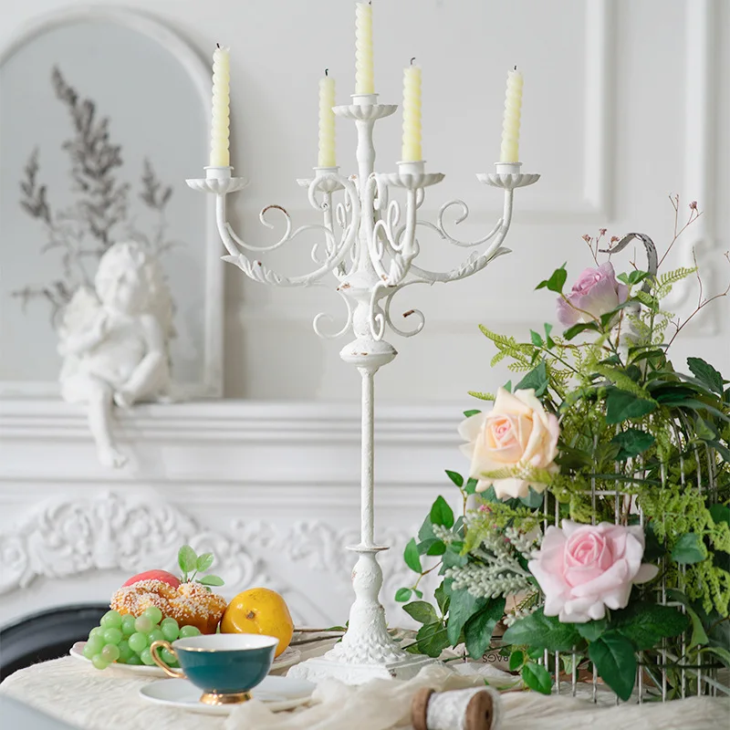 Romantic European Style Candle Holders Hotel Indoors Flowers Retro Candle Holders Wedding Decoration Home Decor Castiçal Lszt