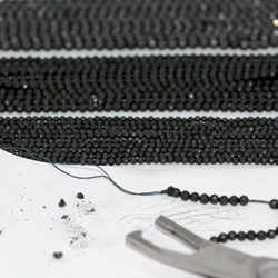 Natural Genuine Shungite Faceted Round Beads 2mm/3mm/4mm, Surface Not Bright ,For Jewelry Making Natural Gemstones DIY Necklace