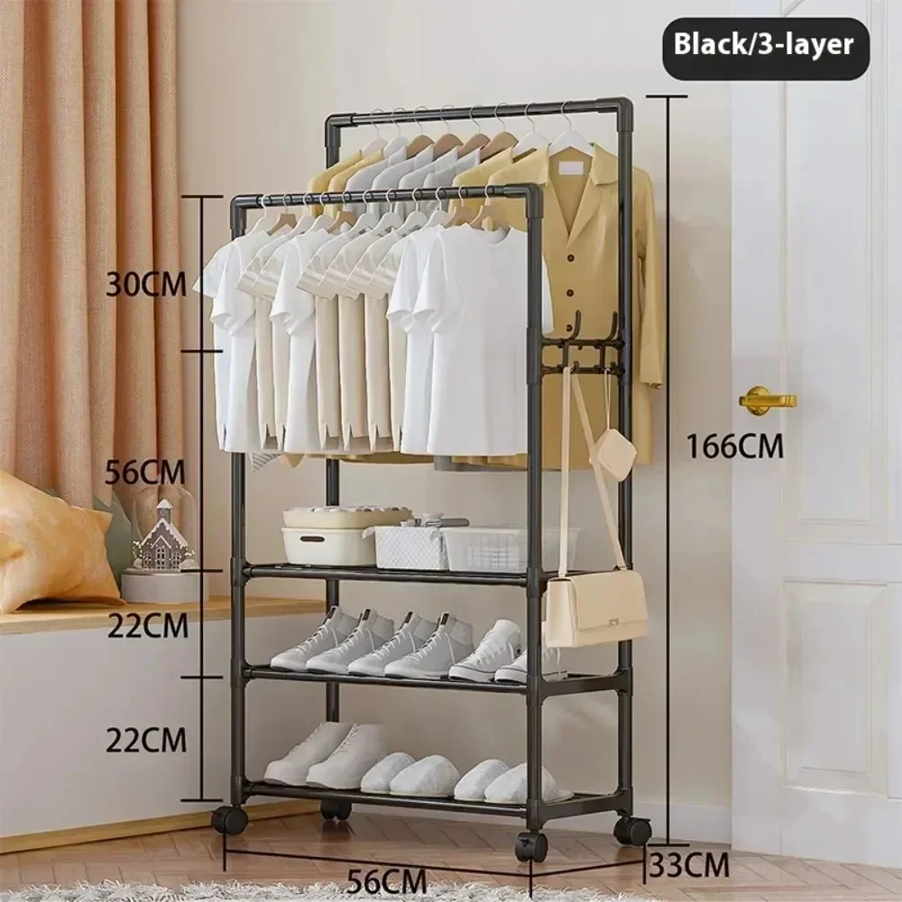 Clothing Storage Wall Coat Rack for Living Room Metal Clothes Hanger Iron Porte Manteau Mural Bamboo Wall Shelf Furniture Racks