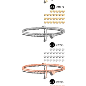 LNCHRAN-zirkon detaylı paslanmaz çelik kaplama zincir, 18 Ayar altın, alerjisi düşük kapaklar, kalpler, Harfler, Kuyruk, bilek kayışı, dekoratif Bilezik alerjilerinin en iyi 10 satışı-no. 7