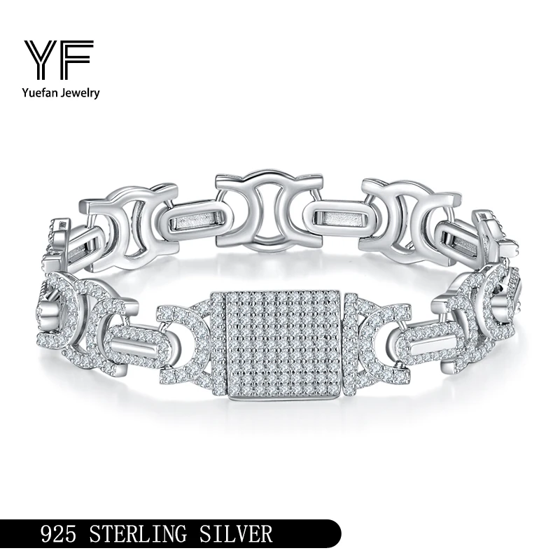 

Yueh Fan GRA Сертифицированный Отправить сертификат Муассанит Двойной браслет c Куба, подарок из стерлингового серебра S925 для мальчика и девочки, подарок-сюрприз