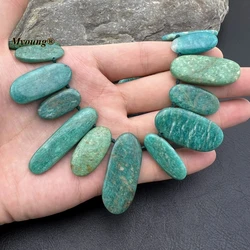 Mix Size Egg Shape Natural Amazonites Gems Stone Slice Beads For DIY Choker Necklace Making MY231116