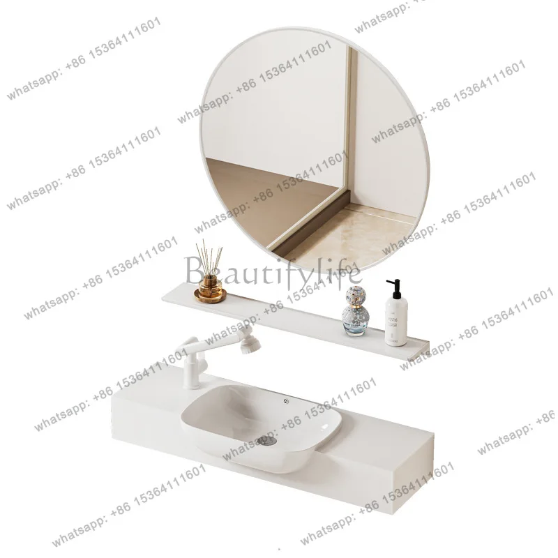 Small apartment wall-mounted wash basin balcony bathroom corner household wall-mounted wash table pool with countertop