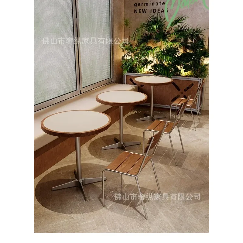 CZ-29 Western Restaurant Table And Chair Combination Modern Simple Milk Tea Coffee Shop Small Round Table And Chair Simple