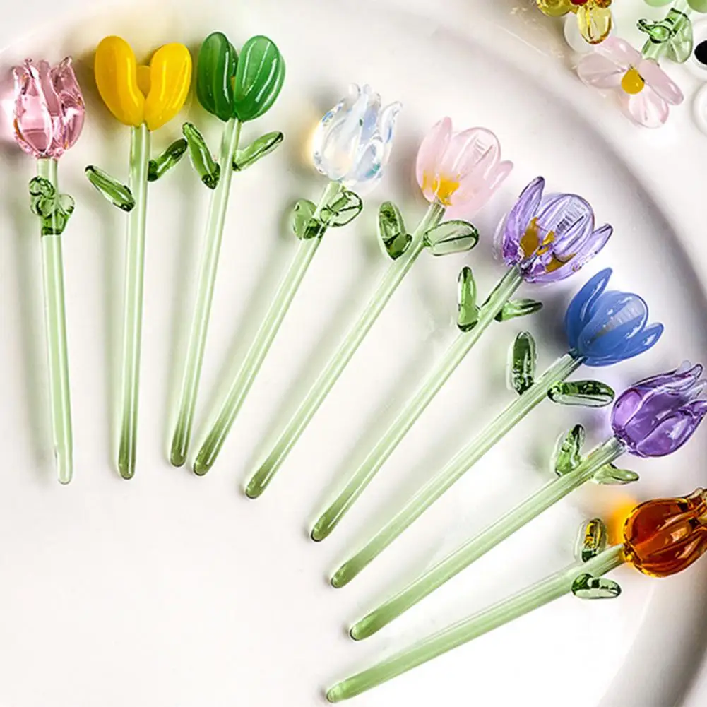 Cute Calla Lily Flower Glass Ornament Glass Sculpture Creative home mini desktop decoration ornament