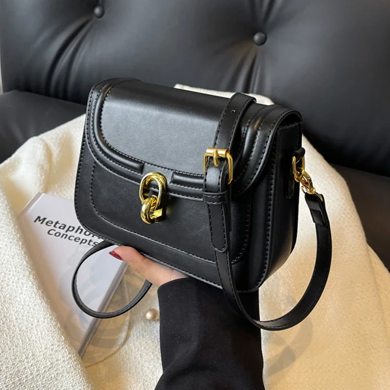 Black Crossbody Bag For Women Top Brand Handbag And Purse Designer Shoulder Bag Flap Square Small Messenger Bag sac à main