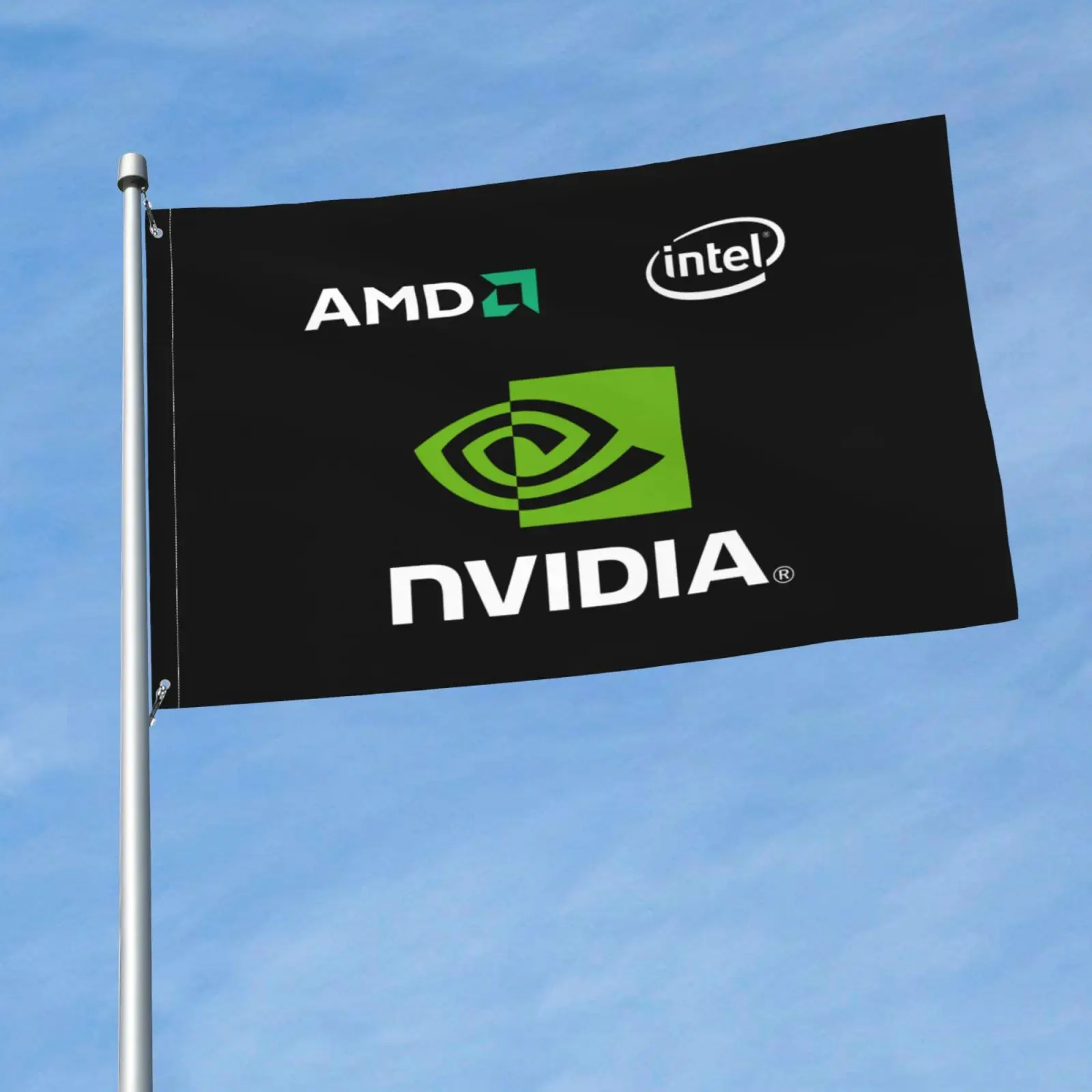 Amd Intel Nvidia Flag Banner Company Advertising Outdoor Outdoor Art Decor