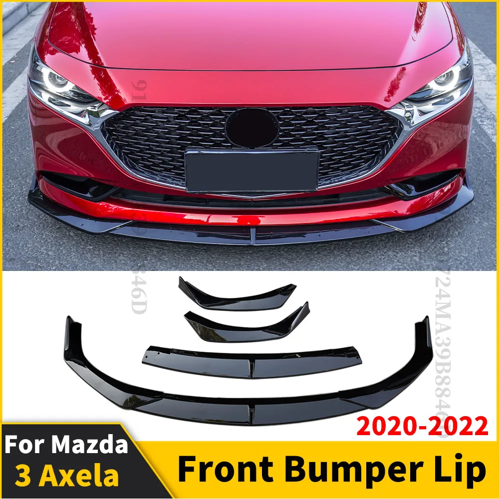 

Front Bumper Lip Chin Guard For Mazda 3 Axela 2020 2021 2022 Sedan Protector Decoration Tuning Exterior Part Styling Facelift