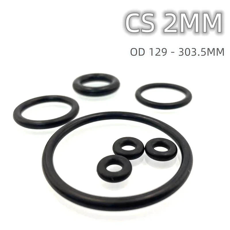 Custom EPDM 70 O-Rings, 2mm Cross-Section, Gasket Cushion, Weather, Ozone, UV, Chemical, Acid & Alkali Resistant, Black