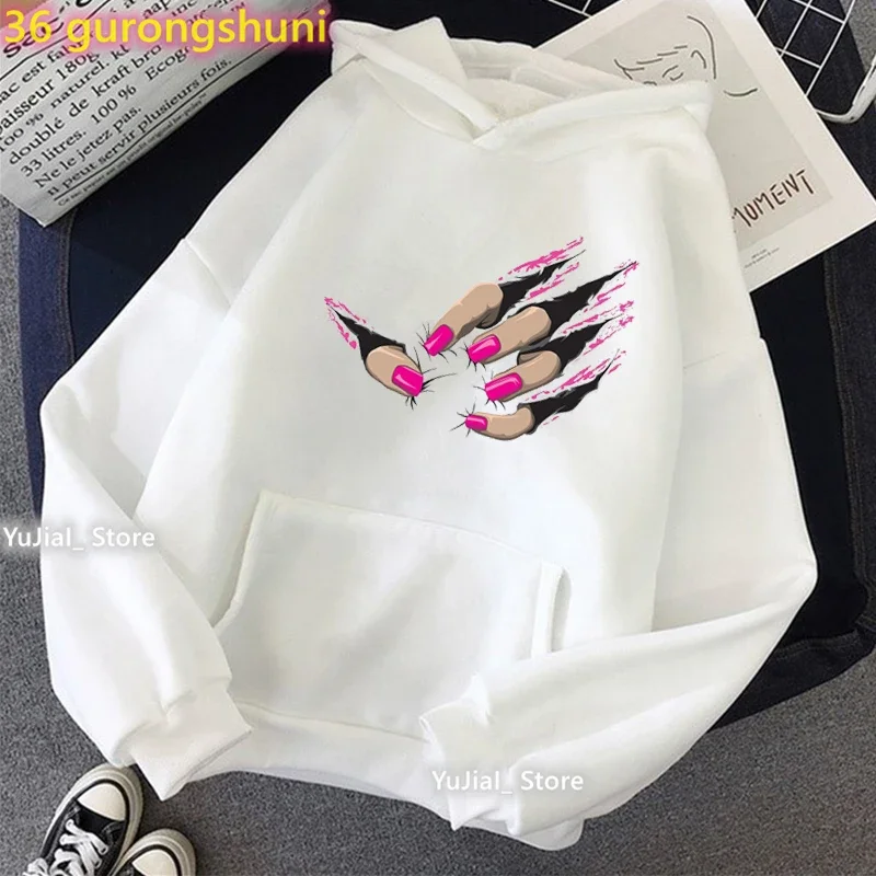 Makeup Art Brown Eyelashes Print Hoodies Women Clothes 2024 Sudadera Mujer Kawaii Winter Sweatshirt Femme Streetwear